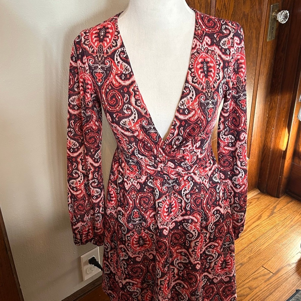 MAEVE by ANTHROPOLOGIE Paisley Dress Pink/Purple size Small - Picture 3 of 9